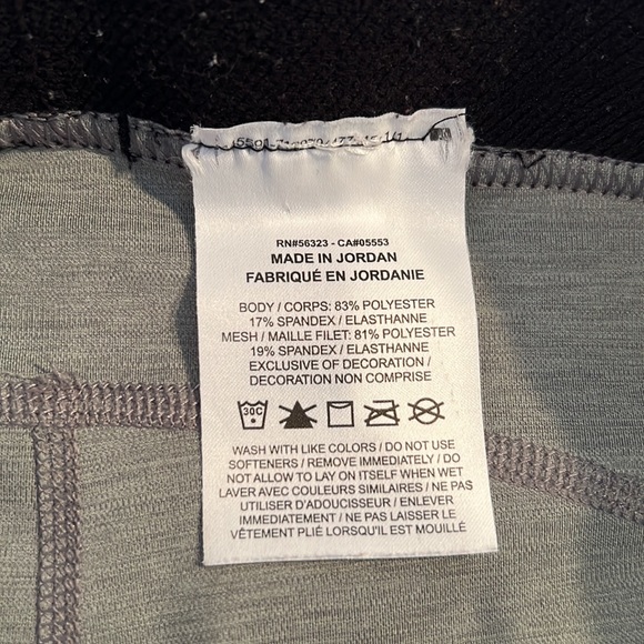 Nike Pro mid rise mesh paneled leggings training ankle length grey fitted Medium - Picture 10 of 15